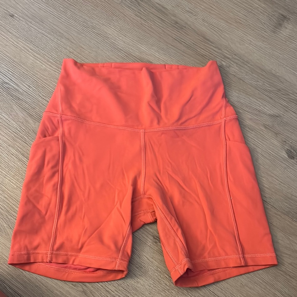 Women's Orange High-Waisted Shorts